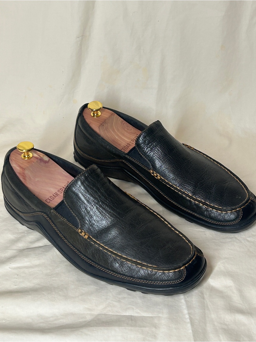 Cole Haan Men's Dark Green Tucker Venetian Loafer Contrast Stitching 12M